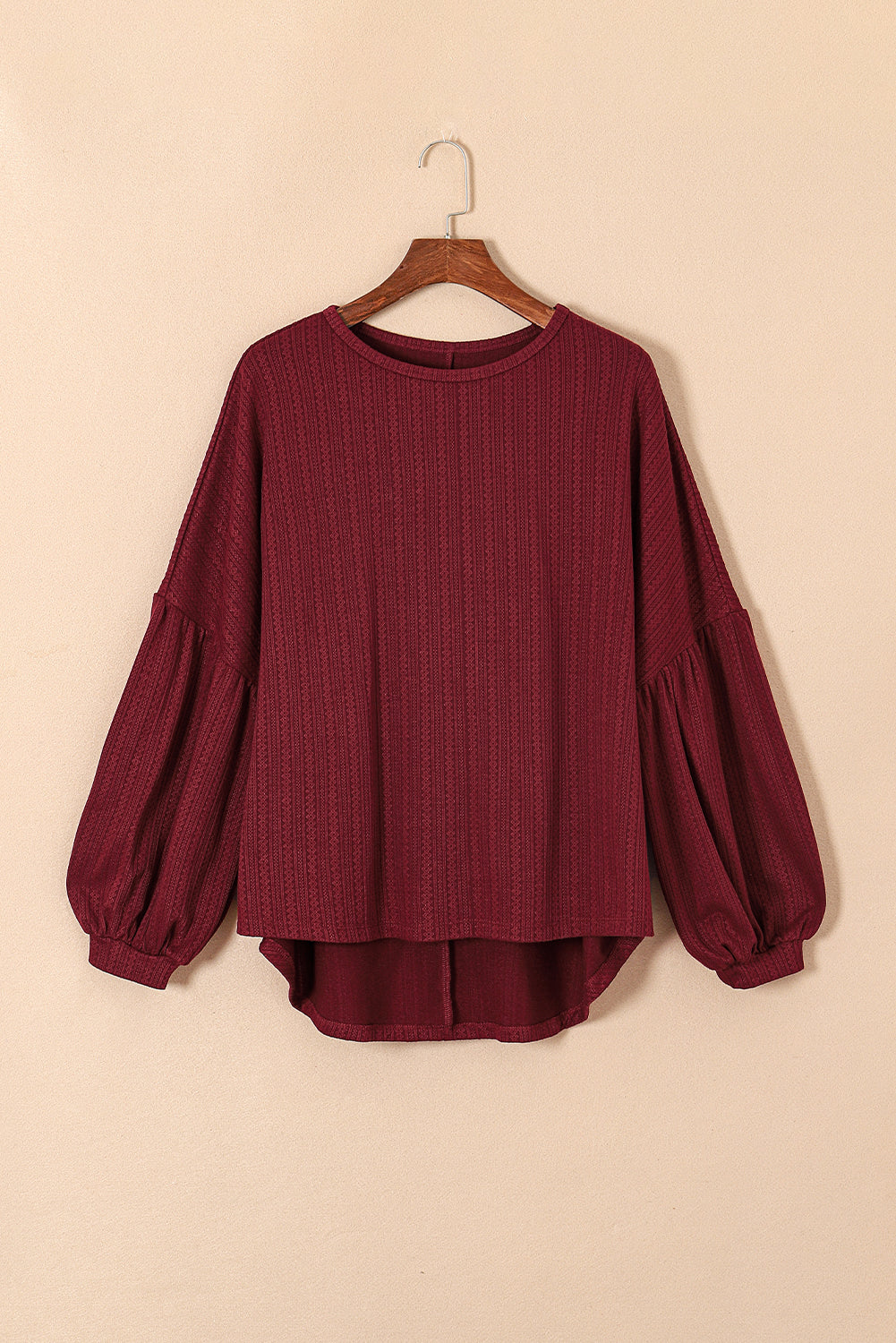 Ruby Plus Size Balloon Sleeve Textured Knit Top