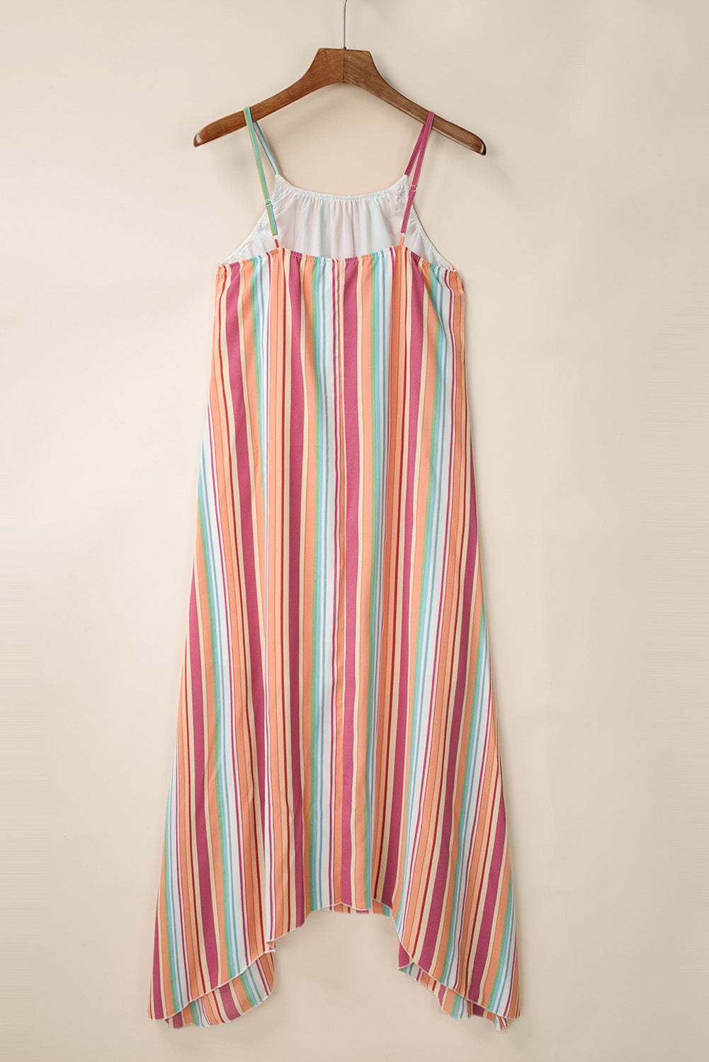 Bohemian Striped Print Colorblock Sleeveless Maxi Dress