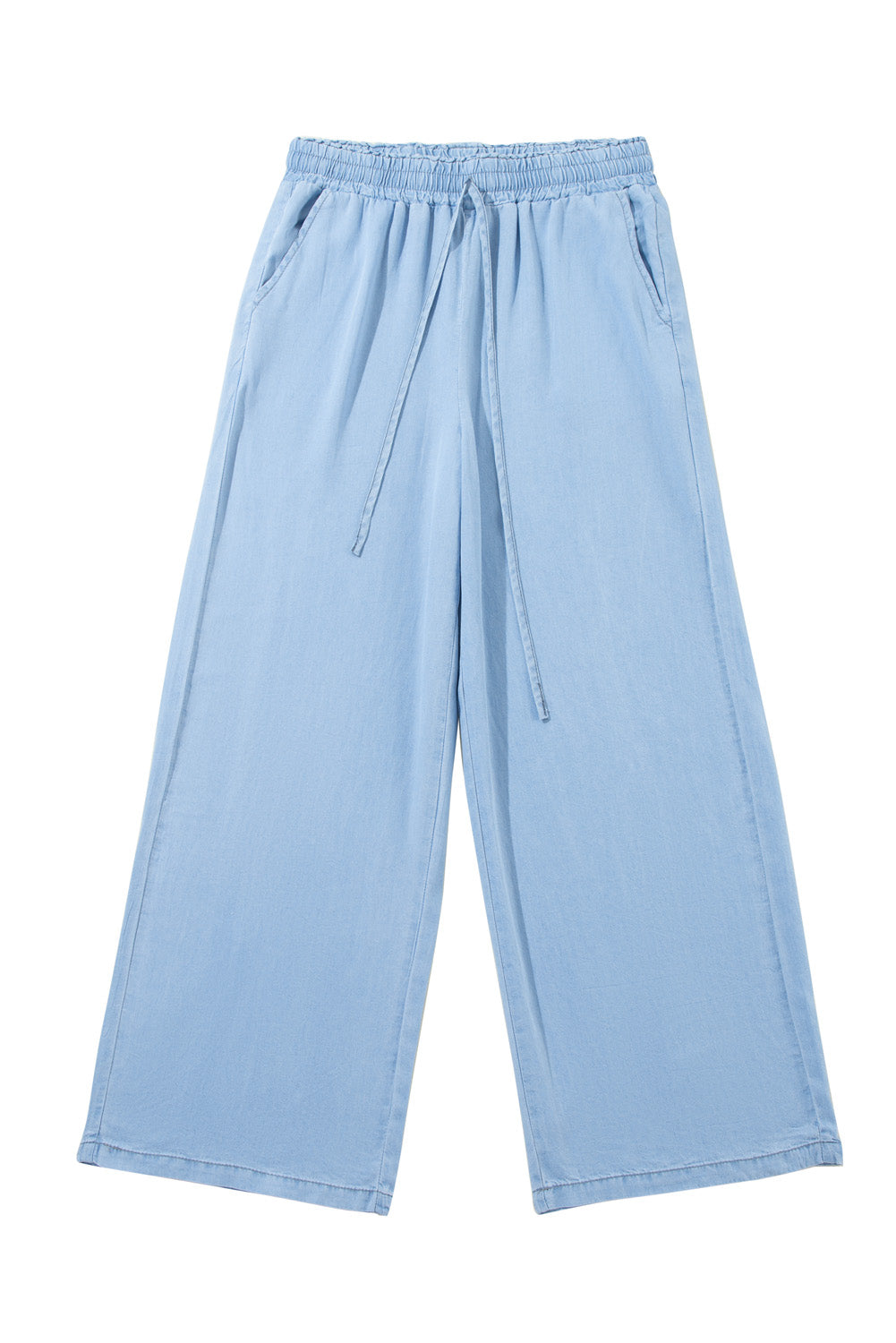 Myosotis Drawstring Elastic Waist Wide Leg Jeans