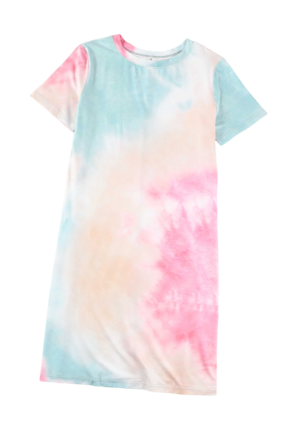 Multicolor Tie Dye Casual Short Sleeve T Shirt Dress