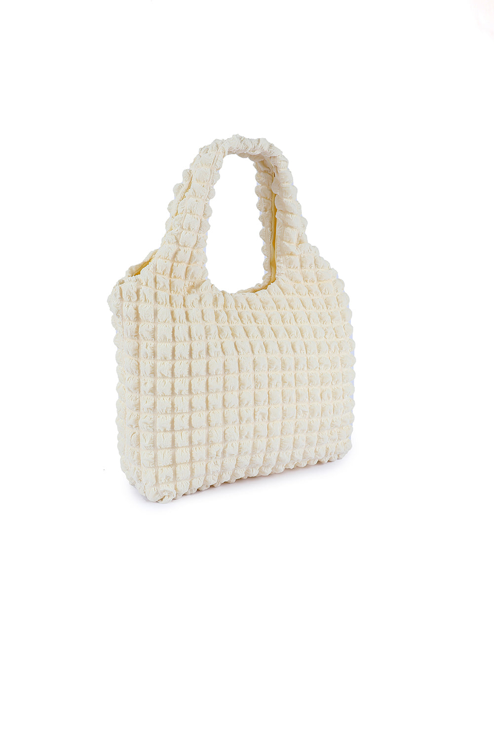 Green Textured Pleated Bubble Shoulder Bag