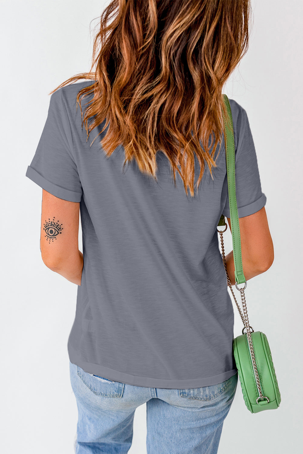 Gray Mama Letter Print Crew Neck Graphic Tee