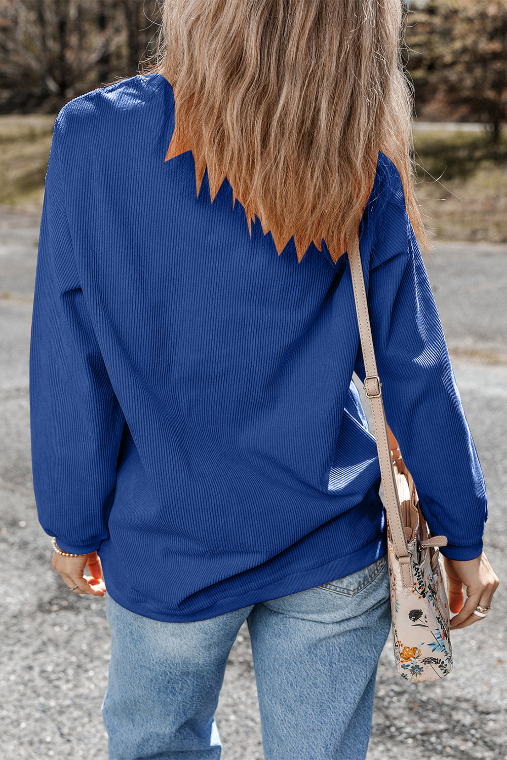 Grass Green Crinkle Rib Drop Shoulder Oversized Sweatshirt