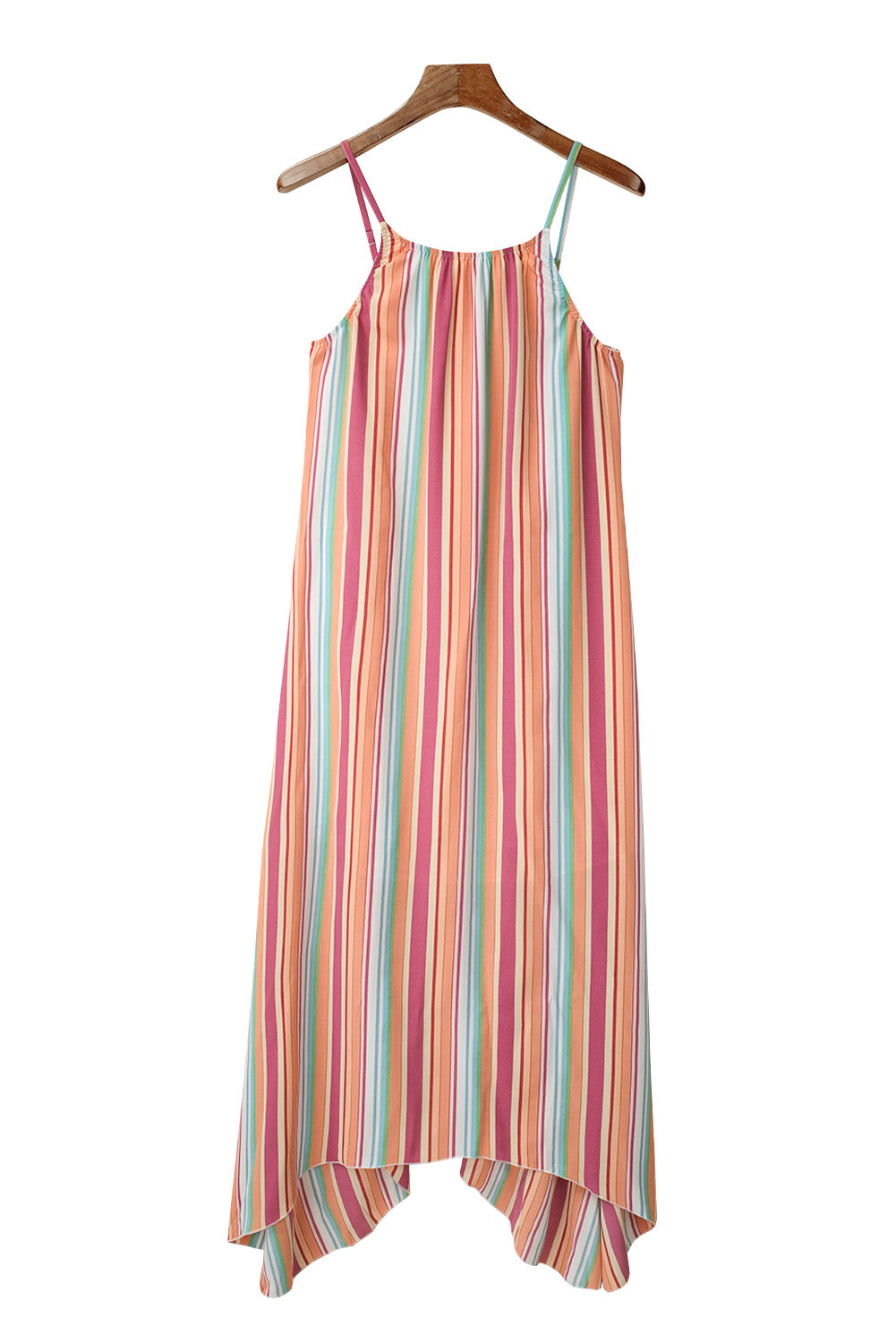 Bohemian Striped Print Colorblock Sleeveless Maxi Dress