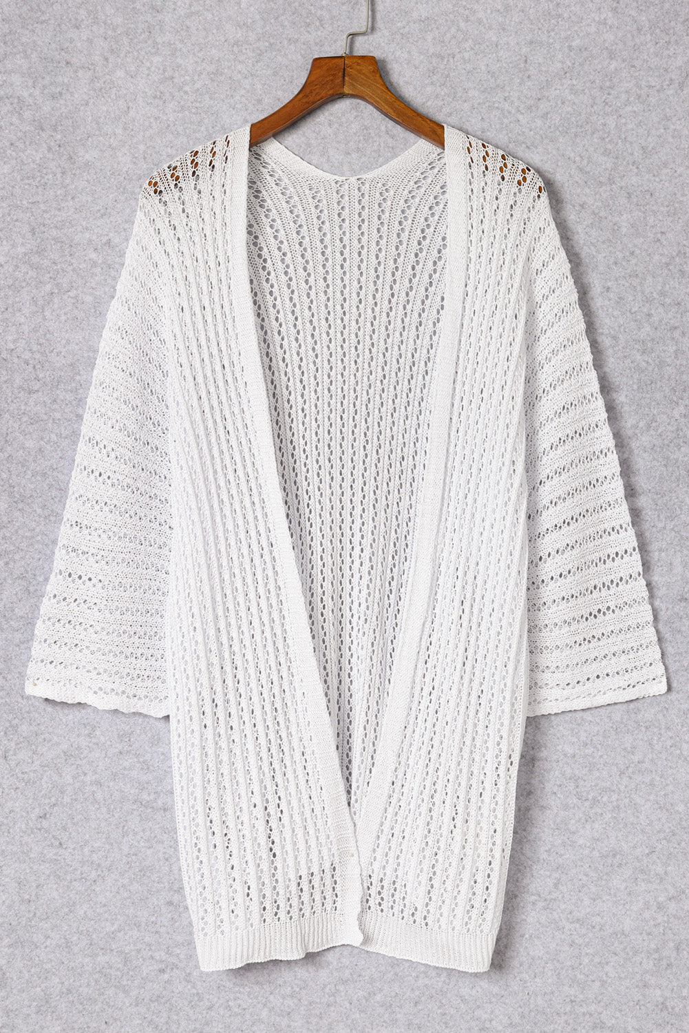 Black Hollow-out Bracelet Sleeve Knit Cardigan