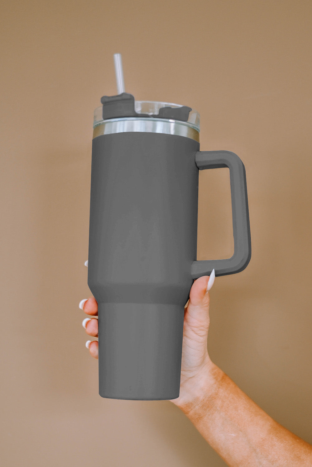 Red 304 Stainless Steel Insulated Tumbler Mug With Straw