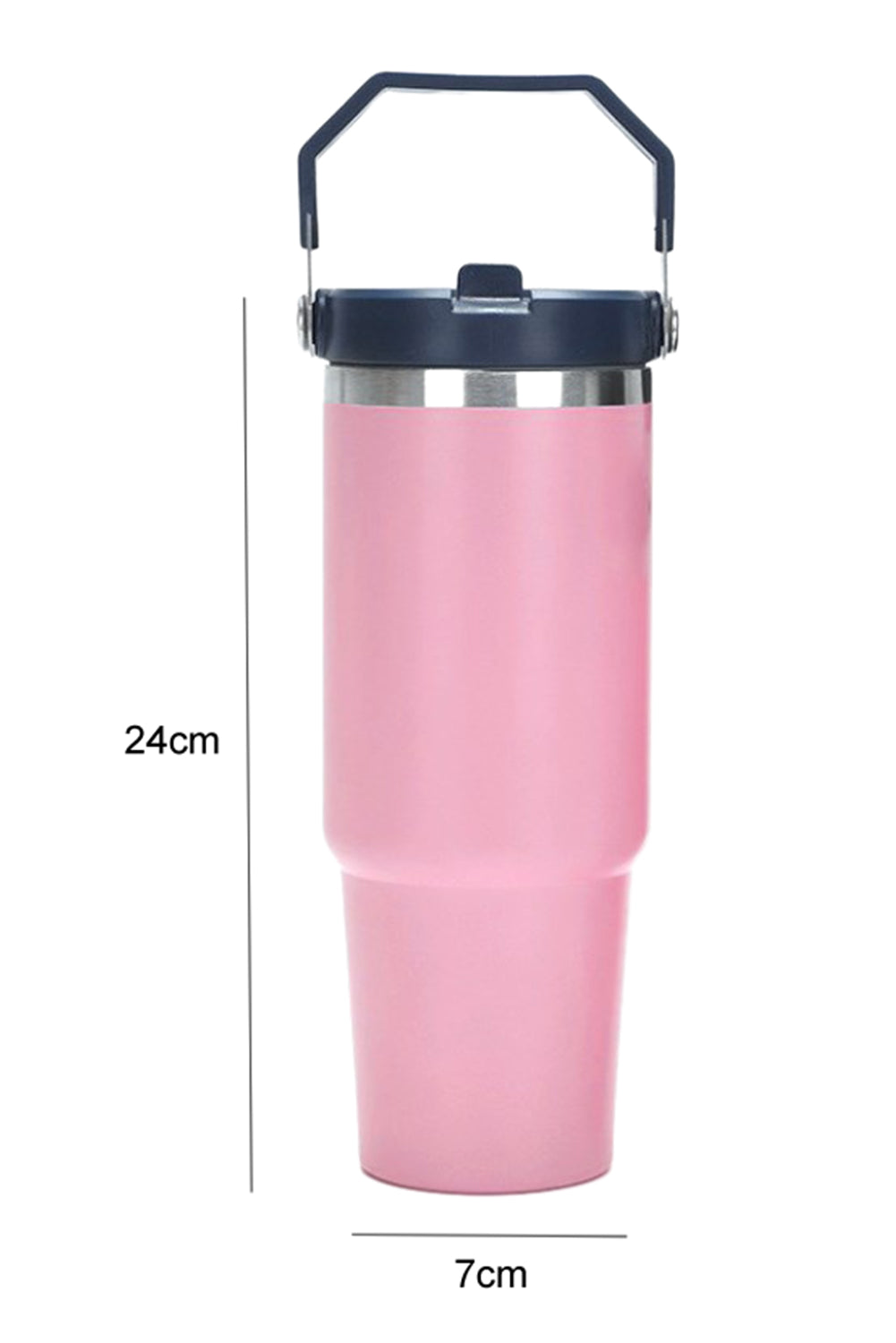 Pink Plain 304 Stainless Steel Double Insulated Tumbler with Straw