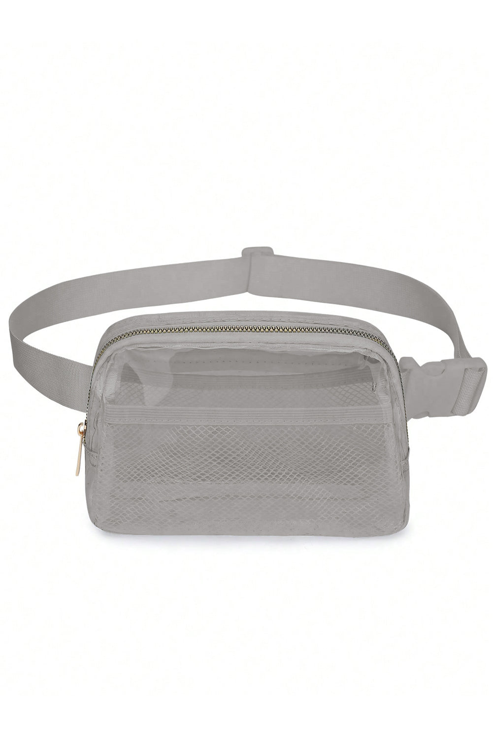 Bright White Adjustable Straps Zipper Clear Waist Bag