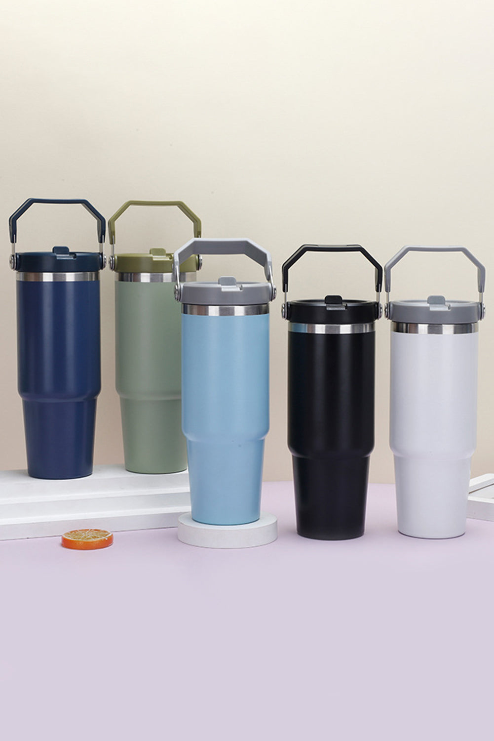 Pink Plain 304 Stainless Steel Double Insulated Tumbler with Straw