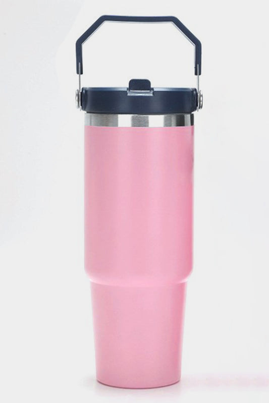 Pink Plain 304 Stainless Steel Double Insulated Tumbler with Straw