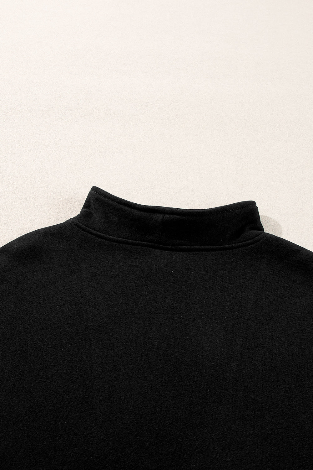 Black Zip-up Stand Neck Kangaroo Pocket Sweatshirt