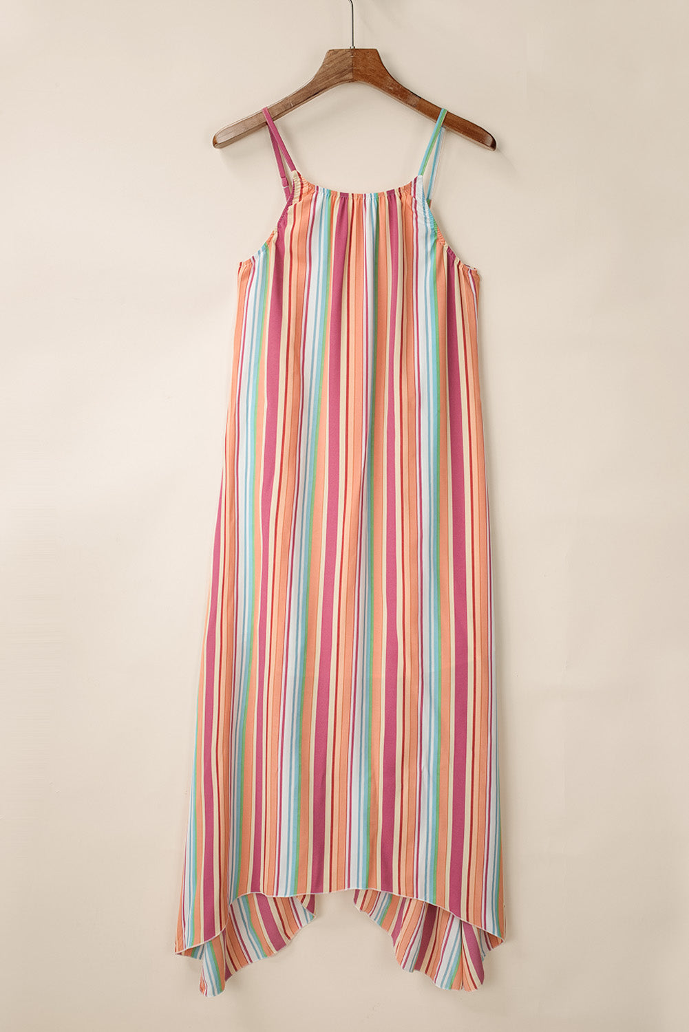 Bohemian Striped Print Colorblock Sleeveless Maxi Dress